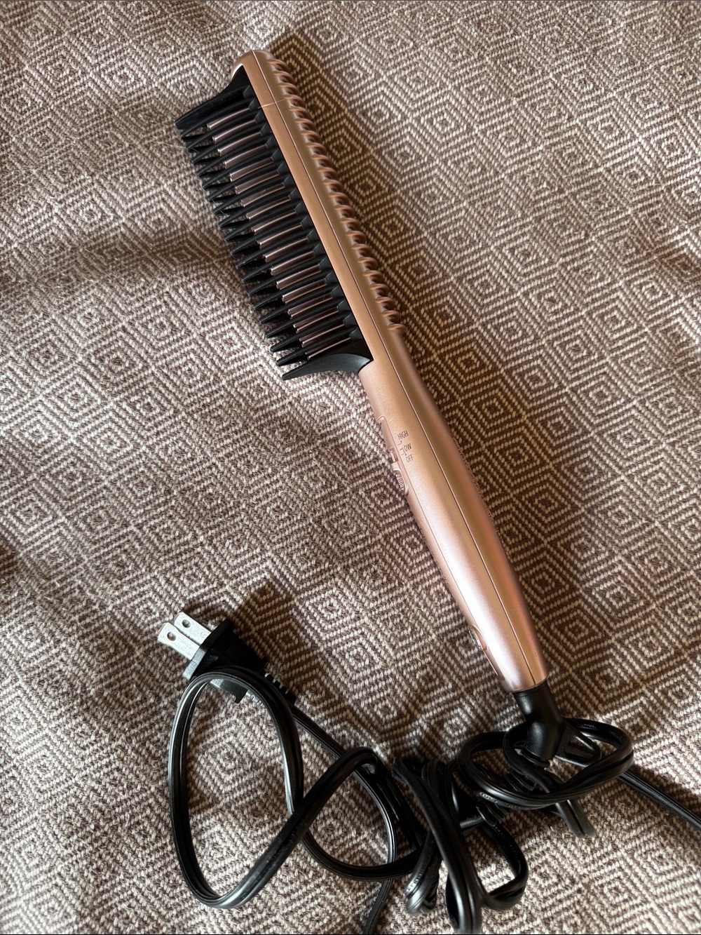 Rose Gold Electric Hair Dryer/Straightening Brush for Women